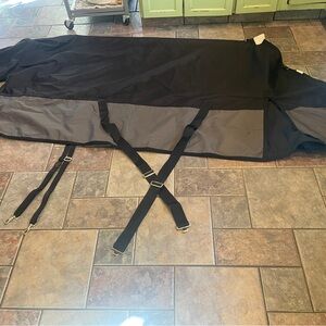 Turn out . Shoulder gussets. Weatherproof.